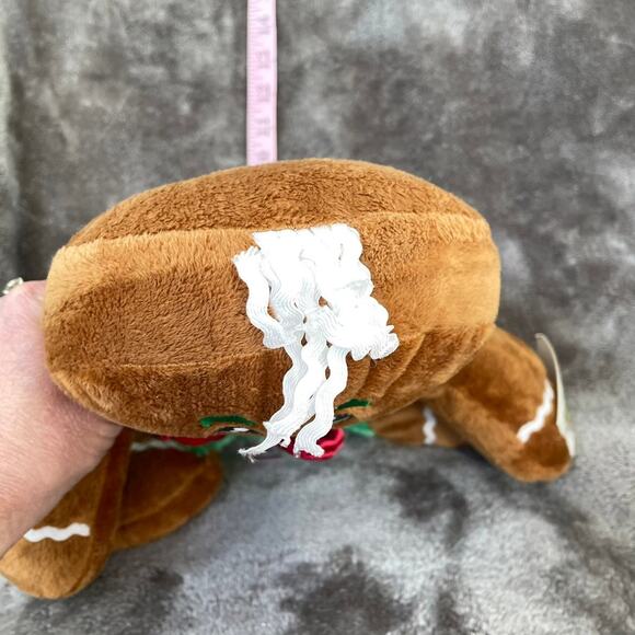 Vintage Gingerbread Man Plush Velour 17" Christmas Floppy Toy Holiday TAGS - Picture 7 of 11